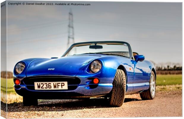 Blue TVR in the countryside Canvas Print by Daniel Gwalter