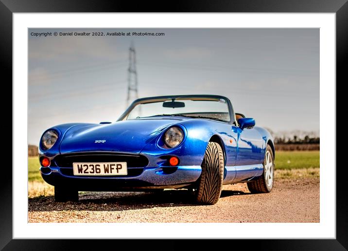 Blue TVR in the countryside Framed Mounted Print by Daniel Gwalter