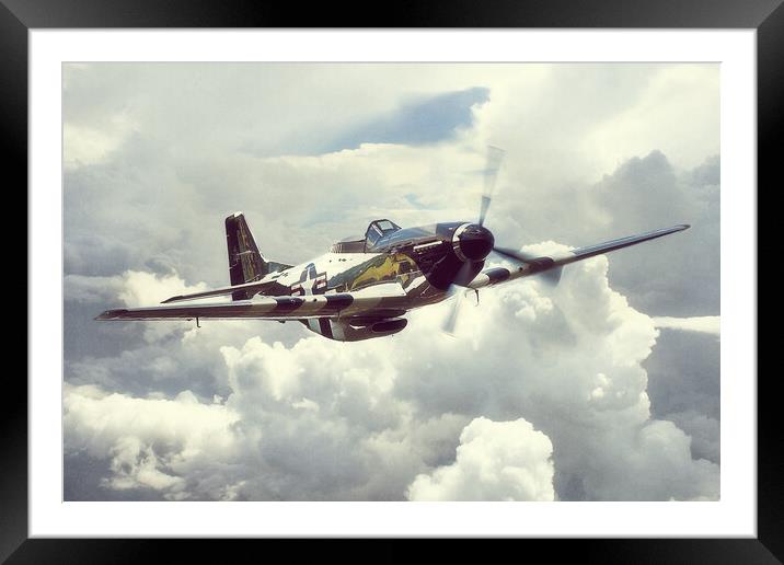 P-51 Mustang Quicksilver Framed Mounted Print by J Biggadike
