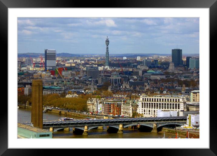BT Tower London Skyline Cityscape England UK Framed Mounted Print by Andy Evans Photos