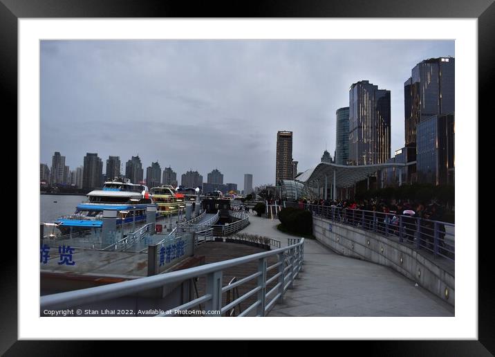 Shanghai city harbour  Framed Mounted Print by Stan Lihai