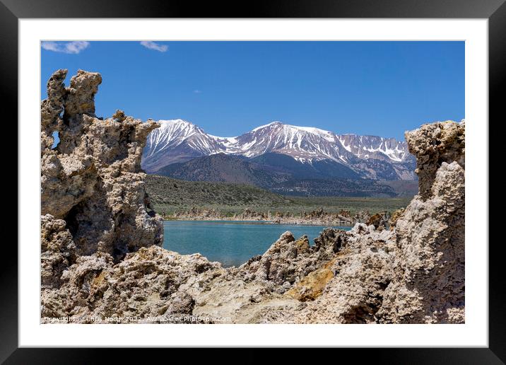 Mono lake and the Yosemite mountain range Framed Mounted Print by Chris North