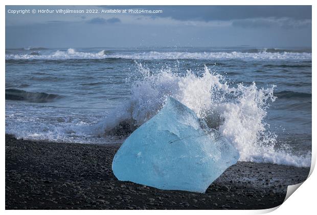 A Wave Splashed into an Iceberg. Print by Hörður Vilhjálmsson