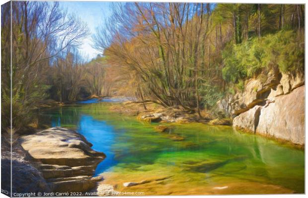 River Llobregat passing through Berga - 1 - Picturesque Edition Canvas Print by Jordi Carrio