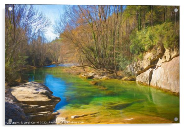 River Llobregat passing through Berga - 1 - Picturesque Edition Acrylic by Jordi Carrio