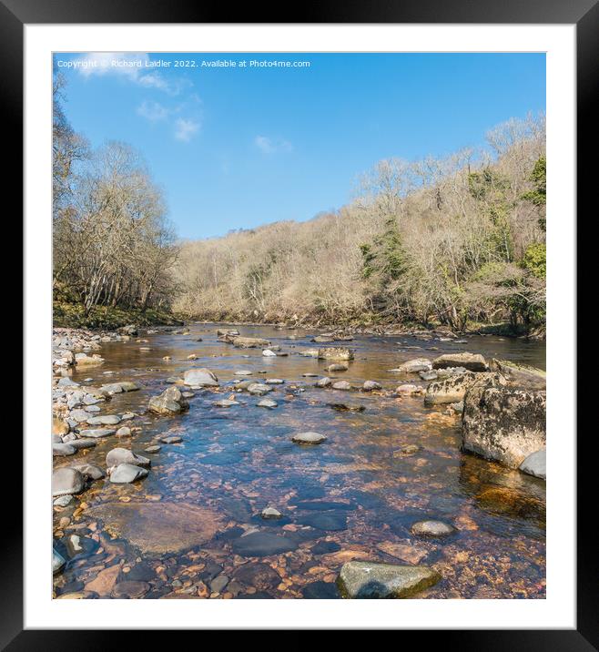 The River Tees at Cotherstone in Spring Framed Mounted Print by Richard Laidler