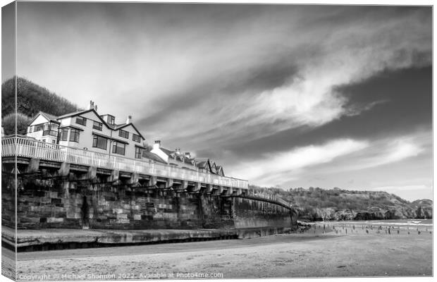 Seafront at Sandsend near Whitby, North Yorkshire  Canvas Print by Michael Shannon