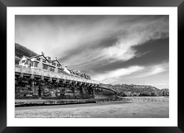Seafront at Sandsend near Whitby, North Yorkshire  Framed Mounted Print by Michael Shannon