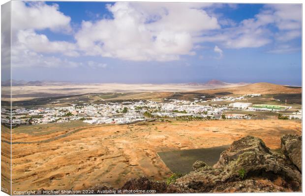 Bird's Eye view of Teguise in Lanzarote Canvas Print by Michael Shannon