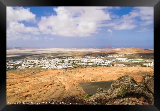 Bird's Eye view of Teguise in Lanzarote Framed Print by Michael Shannon