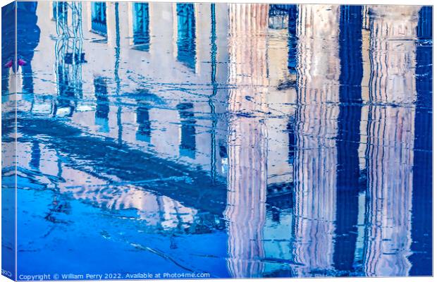 Ice Skating Rink Maison Caree Roman Temple Nimes Gard France Canvas Print by William Perry