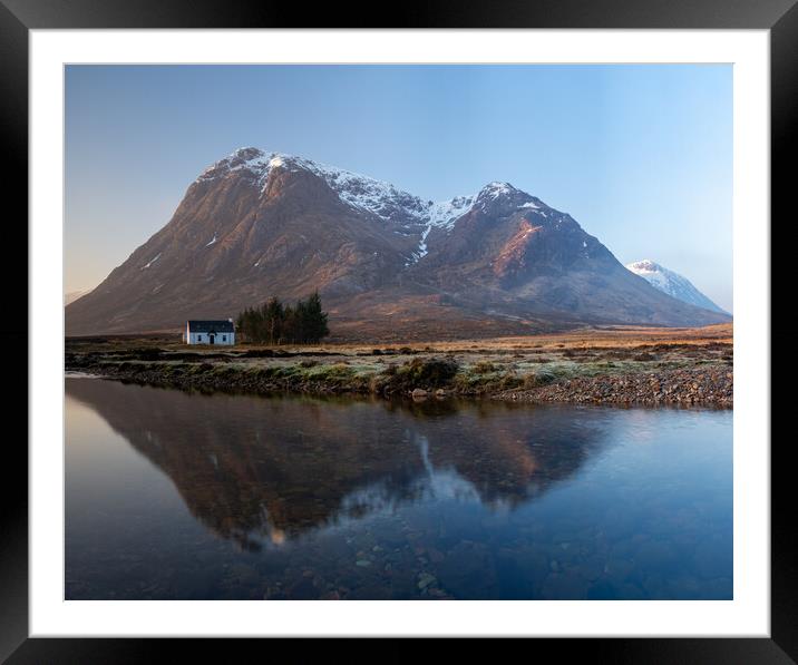 Lagangarbh Hut on a frosty Morning Framed Mounted Print by Kevin Winter