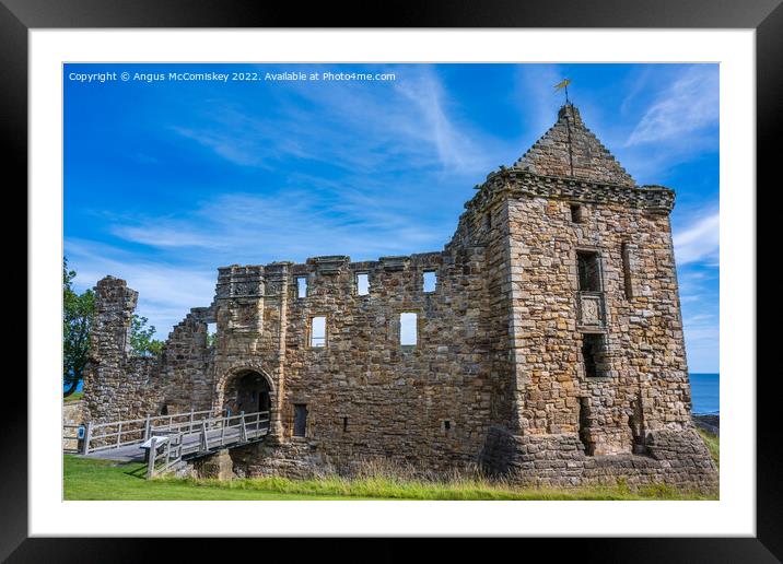 Entrance to St Andrews Castle, Kingdom of Fife Framed Mounted Print by Angus McComiskey