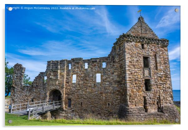 Entrance to St Andrews Castle, Kingdom of Fife Acrylic by Angus McComiskey