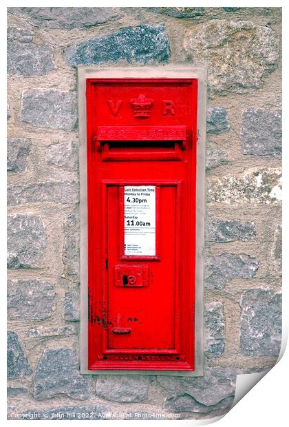 Victorian post box Print by john hill
