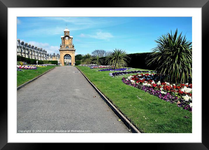 South cliff gardens, Scarborough, Yorkshire. Framed Mounted Print by john hill