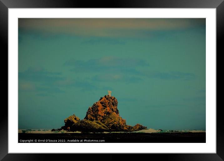 Nine Pin Rock Whatipu Beach Framed Mounted Print by Errol D'Souza