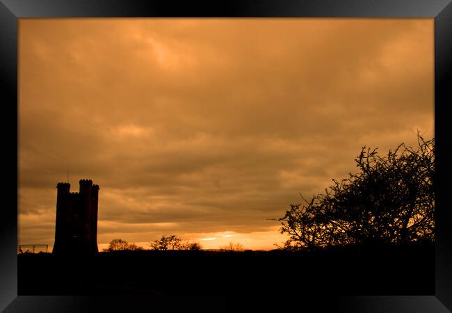 Majestic Sunset Over Broadway Tower in the Cotswol Framed Print by Andy Evans Photos