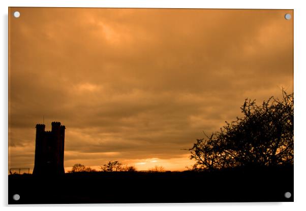 Majestic Sunset Over Broadway Tower in the Cotswol Acrylic by Andy Evans Photos