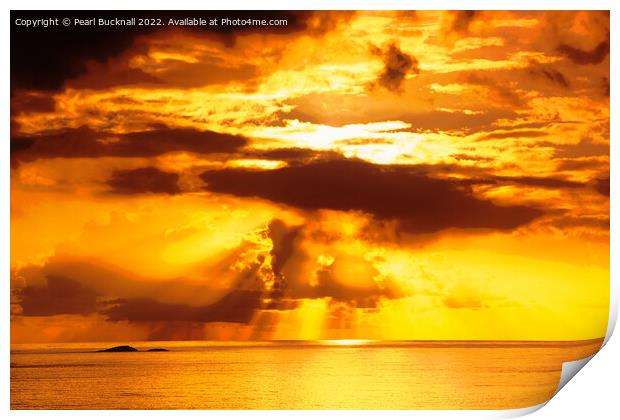 Dramatic Sunset over Sea - Posterised Print by Pearl Bucknall