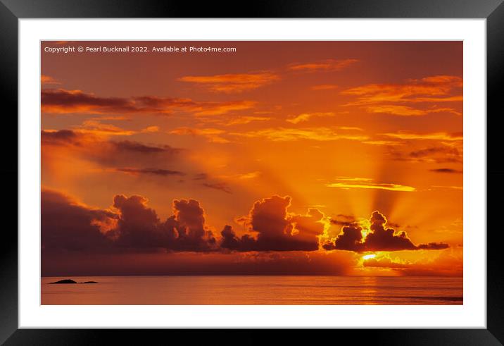 Sunset over the Sea Scotland Framed Mounted Print by Pearl Bucknall