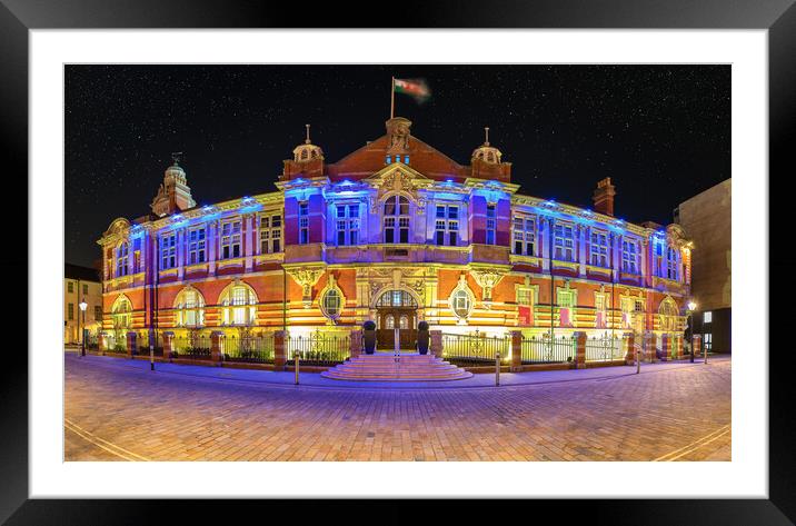 Morgans Hotel showing Ukraine Colours  Framed Mounted Print by Dean Merry