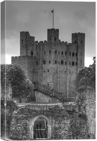 Rochester Castle BW Canvas Print by David French