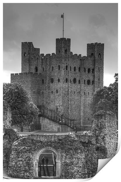 Rochester Castle BW Print by David French