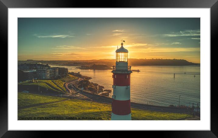 Smeaton's Tower Sunrise Framed Mounted Print by Mark Radford