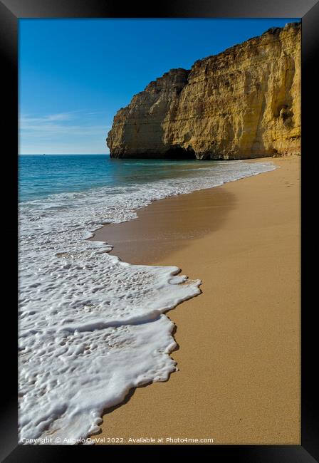 Centianes Beach Waves in Carvoeiro Framed Print by Angelo DeVal