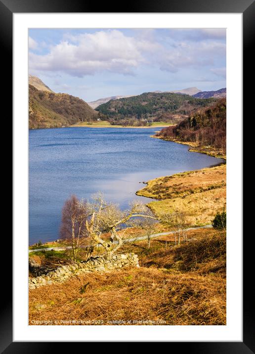 Llyn Dinas Lake Snowdonia Wales Framed Mounted Print by Pearl Bucknall