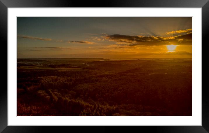 Sunset over Plym Bridge Woods Plymouth Framed Mounted Print by Mark Radford
