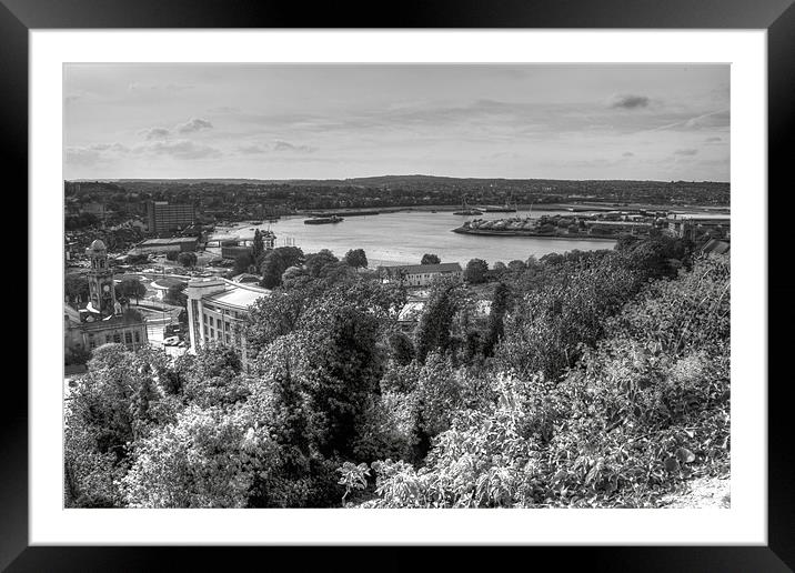 River Medway from Amherst castle BW Framed Mounted Print by David French