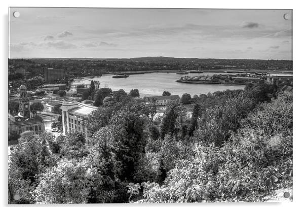 River Medway from Amherst castle BW Acrylic by David French