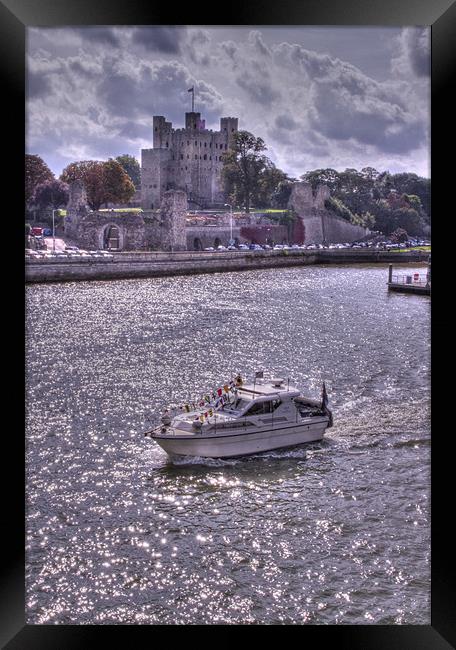 Rochester Castle and the Medway Framed Print by David French