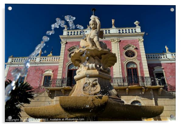 Estoi Palace Fountain Acrylic by Angelo DeVal