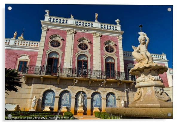 Estoi Palace and Garden Fountain Algarve Acrylic by Angelo DeVal