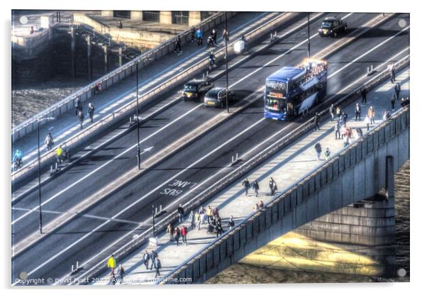 London Bridge Rush Hour Acrylic by David Pyatt