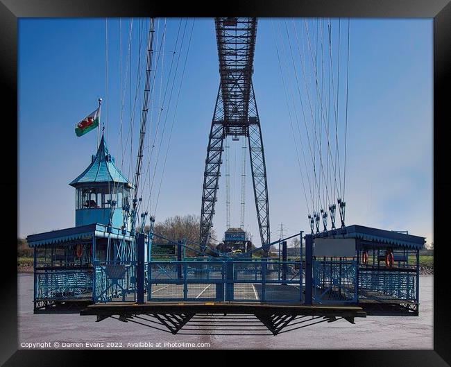 Newport transporter bridge. Framed Print by Darren Evans