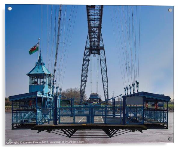 Newport transporter bridge. Acrylic by Darren Evans