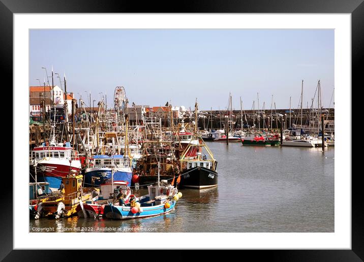 Scarborough harbour, Yorkshire. Framed Mounted Print by john hill