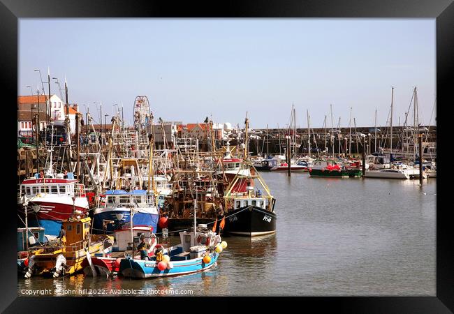 Scarborough harbour, Yorkshire. Framed Print by john hill