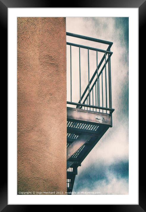 Balcony flair construction Framed Mounted Print by Ingo Menhard
