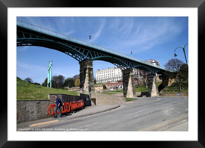 The Spa footbridge at Scarborough. Framed Mounted Print by john hill