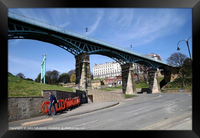 The Spa footbridge at Scarborough. Framed Print by john hill