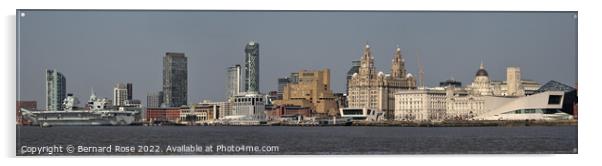 Liverpool Waterfront with HMS Queen Elizabeth Acrylic by Bernard Rose Photography