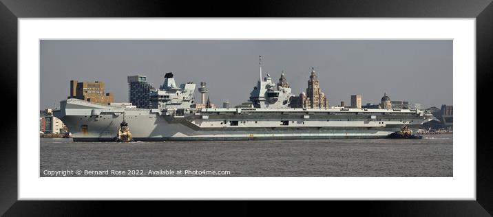 HMS Queen Elizabeth in Liverpool Framed Mounted Print by Bernard Rose Photography