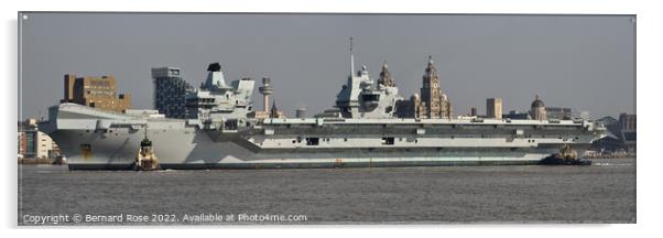 HMS Queen Elizabeth in Liverpool Acrylic by Bernard Rose Photography