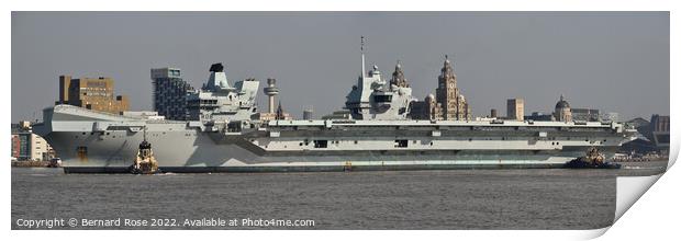 HMS Queen Elizabeth in Liverpool Print by Bernard Rose Photography