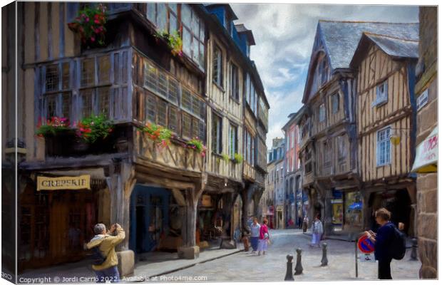 Medieval Streets of Dinan - C1506-1624-PIN Canvas Print by Jordi Carrio